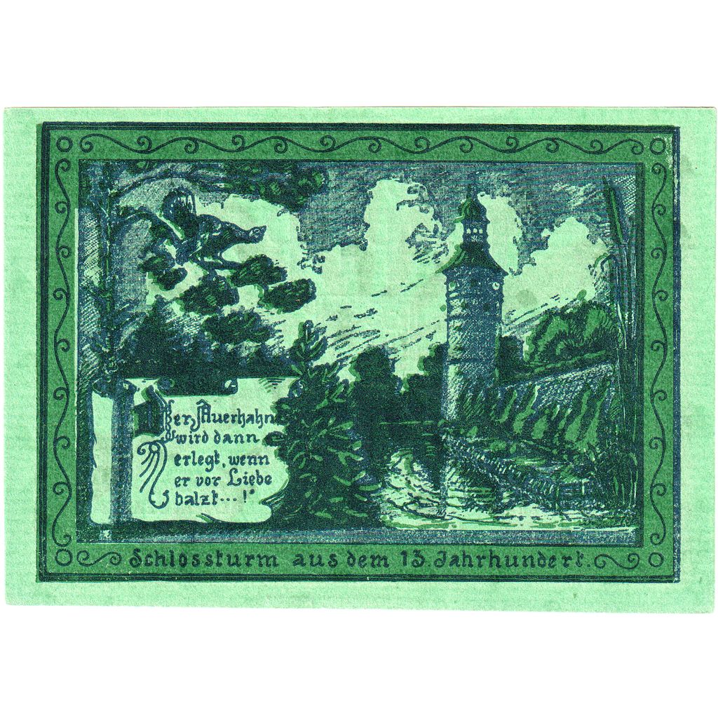 Geldschein, Deutschland, Oppurg, 75 Pfennig, paysage, 1921, 1921-08-01, UNZ-