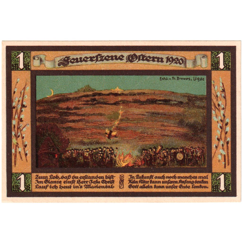 Germany, Lüdge, 1 Mark, 1921-02-16, 075822, UNC(63)