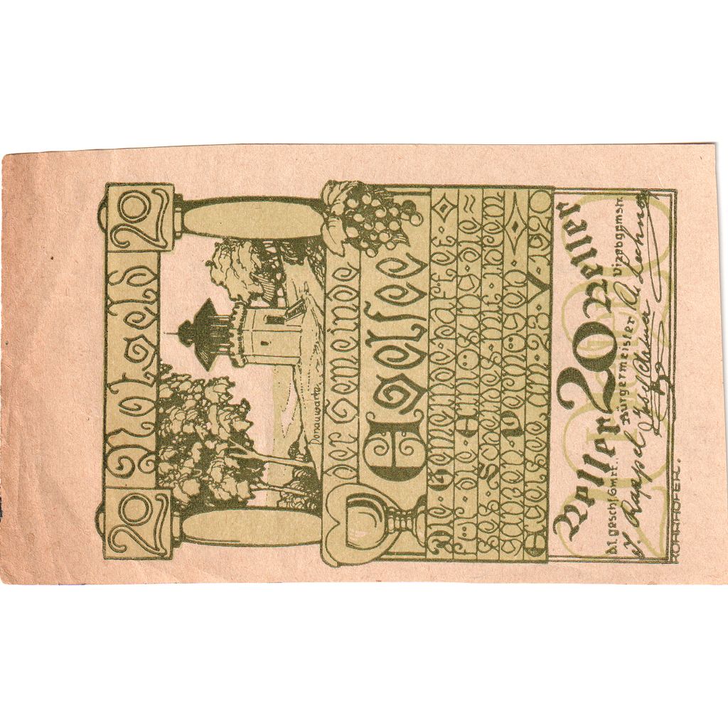 Áustria, Egelsee, 20 Heller, 1920-12-31, UNC(65-70)