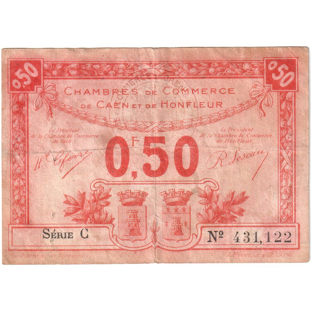 Francia, 50 Centimes, Undated (1915-20), EBC, Pirot:34-12