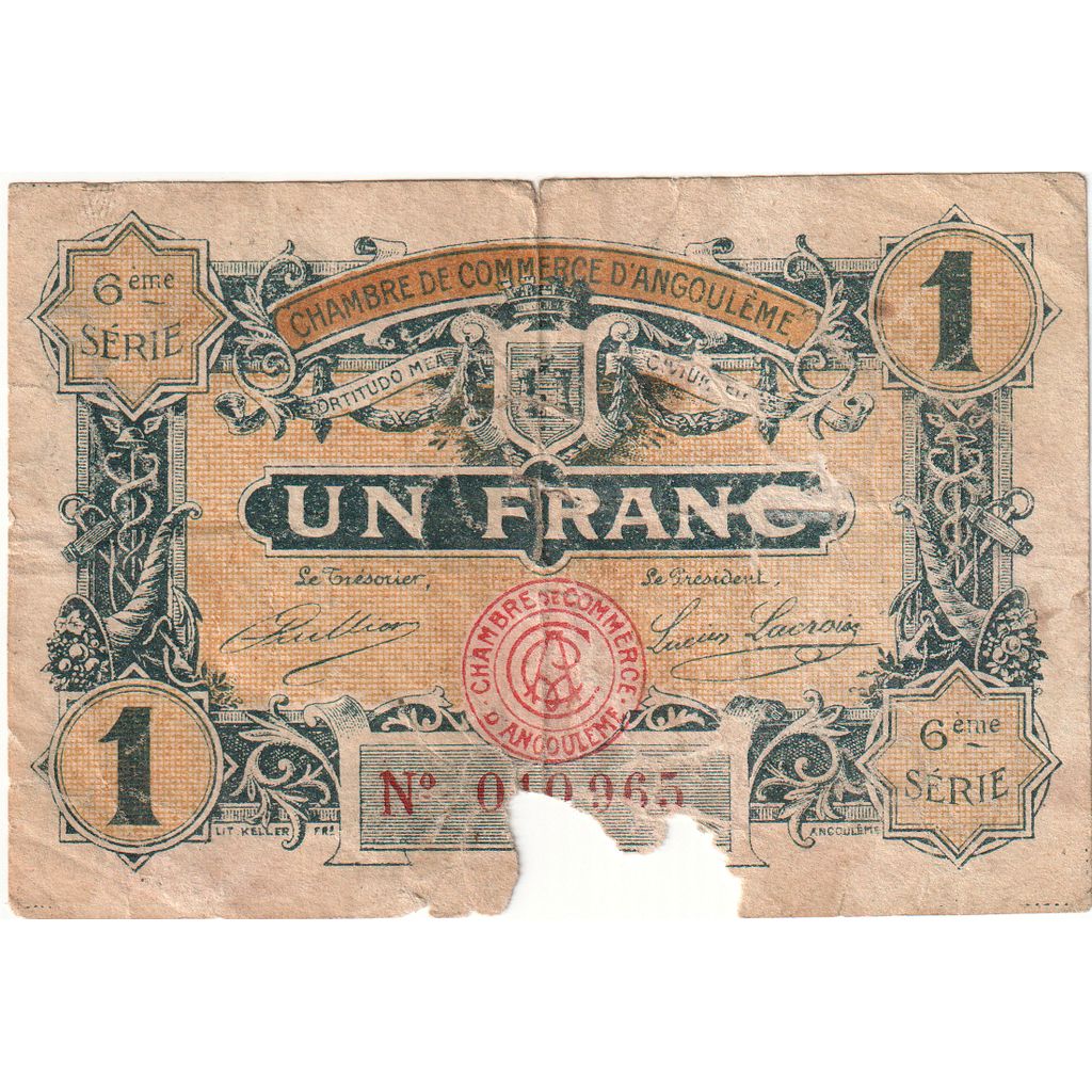 France, 1 Franc, 1920-01-14, 010965, AG(1-3), Pirot:9-47