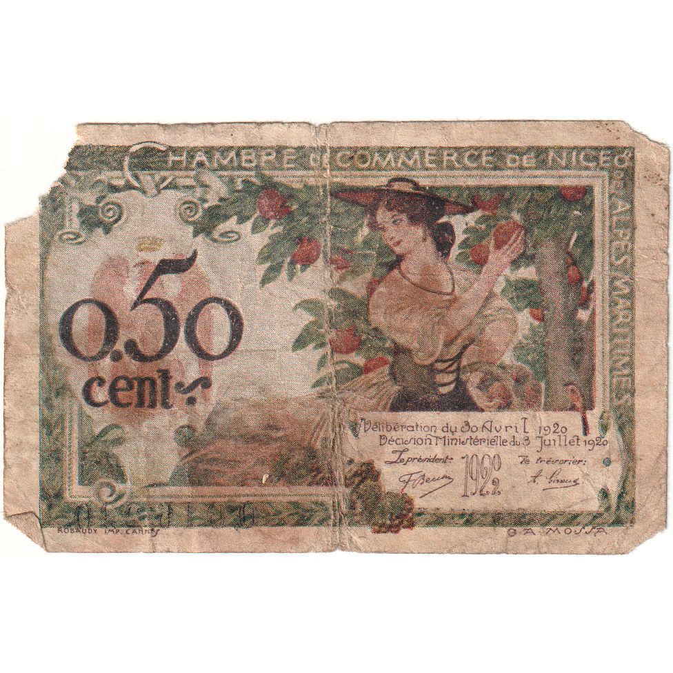 Francia, 50 Centimes, 1920-07-03, Série 197 0,016,229, D, Pirot:91-9