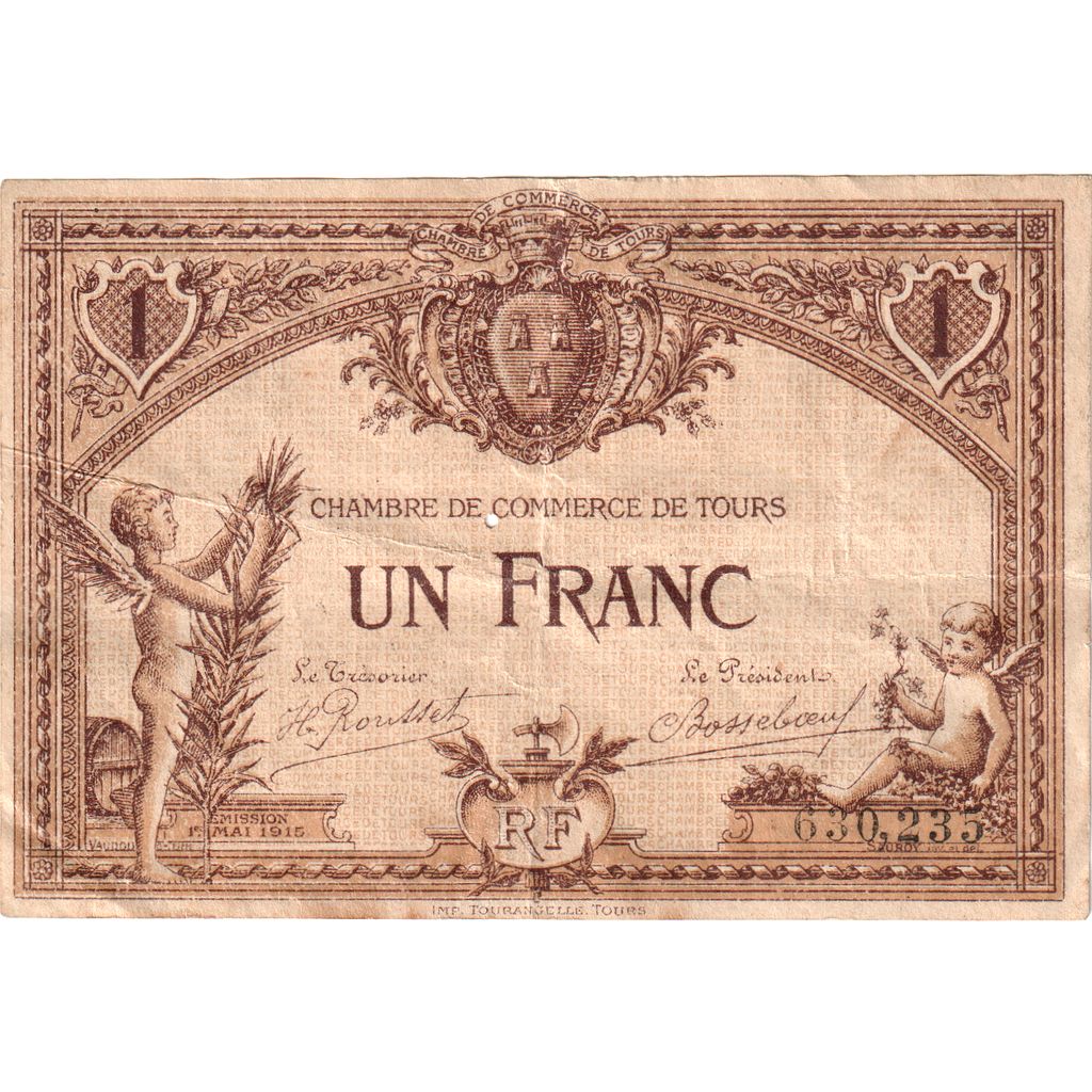 France, 1 Franc, 1917-05-01, 630,235, AU(55-58), Pirot:123-1