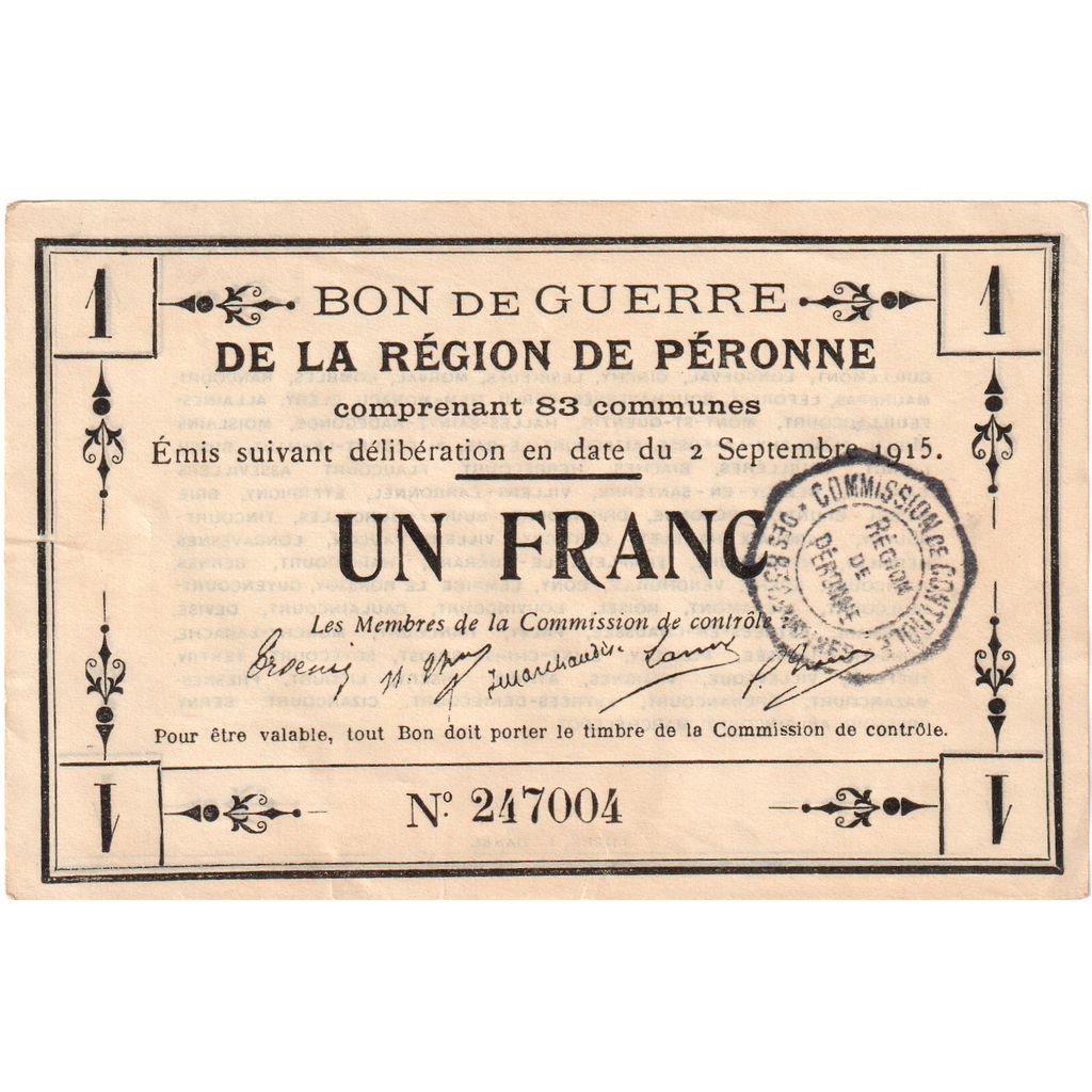 France, 1 Franc, 1915-09-02, 247004, UNC(63), Pirot:80-414