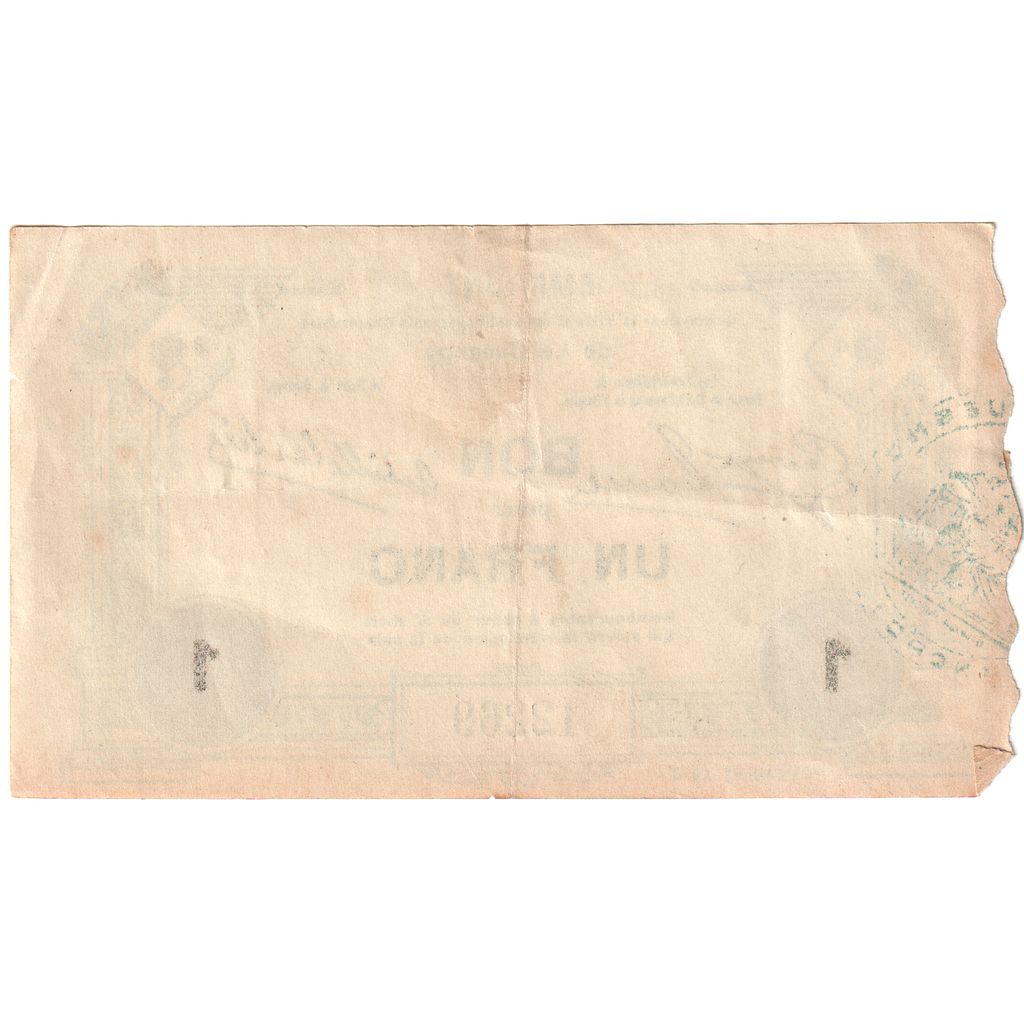 Francja, Le Quesnoy, 1 Franc, 1914-09-06, 12269, Bon Pour, AU(55-58)