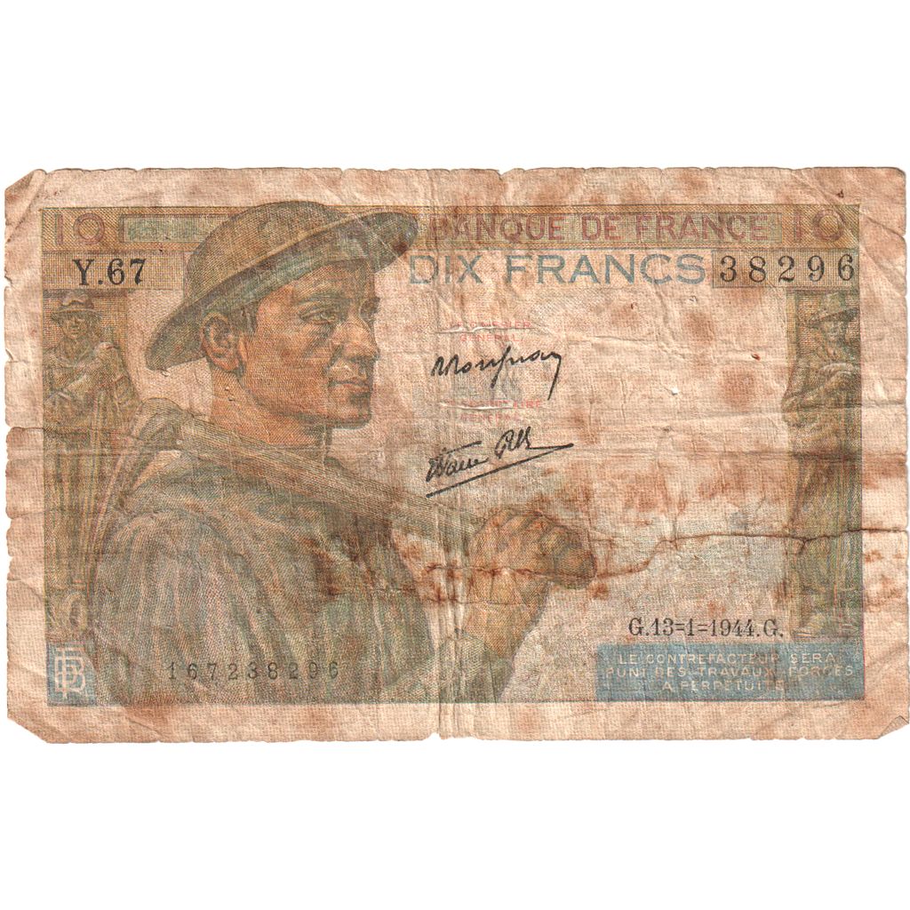 Francia, 10 Francs, 1947-10-30, H 147 44467, D