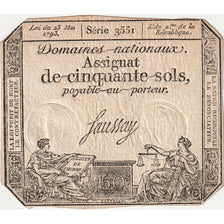 France, 50 Sols, 1793-05-23, Série 3551, UNC(63)