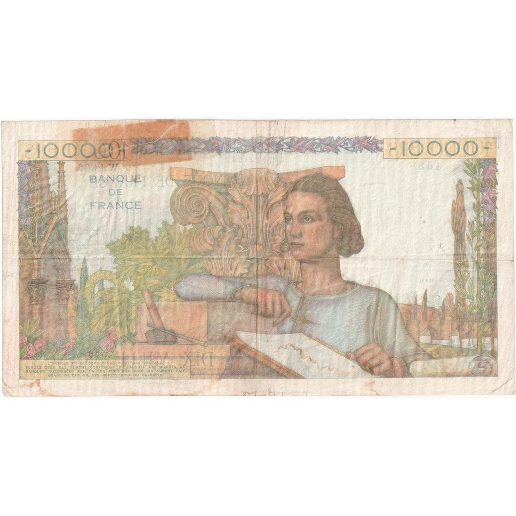 France, 10,000 Francs, Génie Français, 1951-08-16, W.8306, VF(20-25)