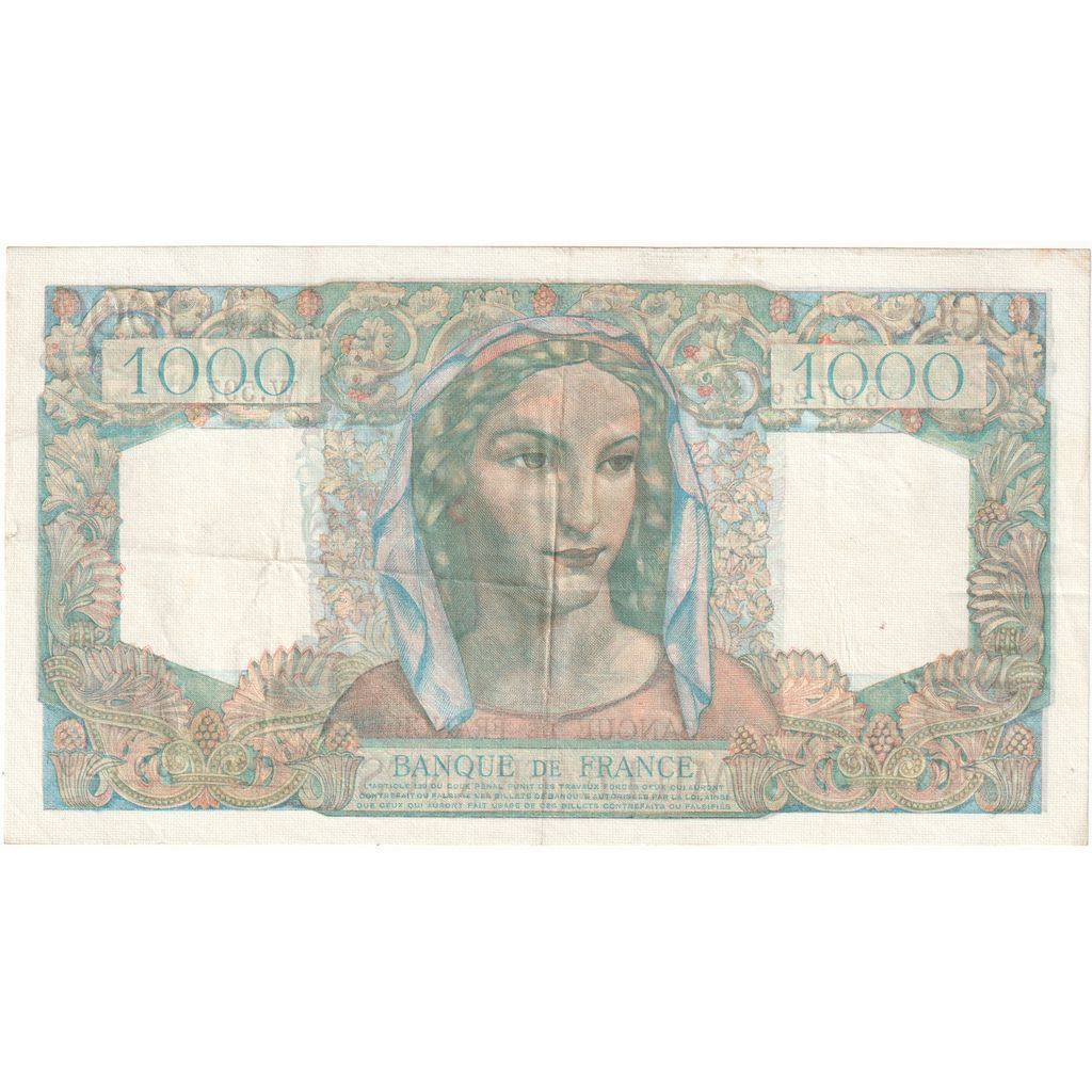 France, 1000 Francs, Minerve et Hercule, 1949-11-03, W.597, EF(40-45)