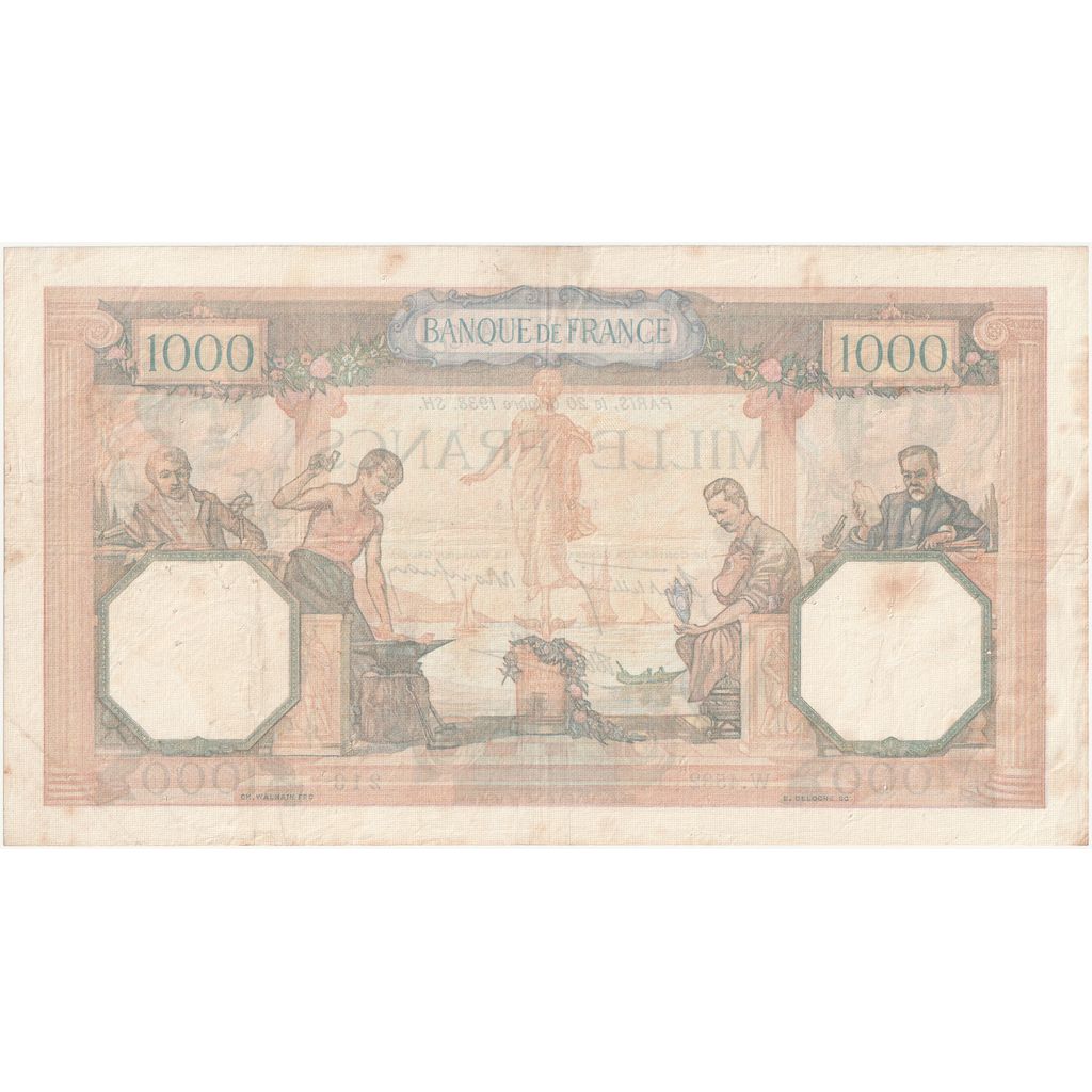 Francja, 1000 Francs, Cérès et Mercure, 1931-03-19, W.4532, VF(20-25)