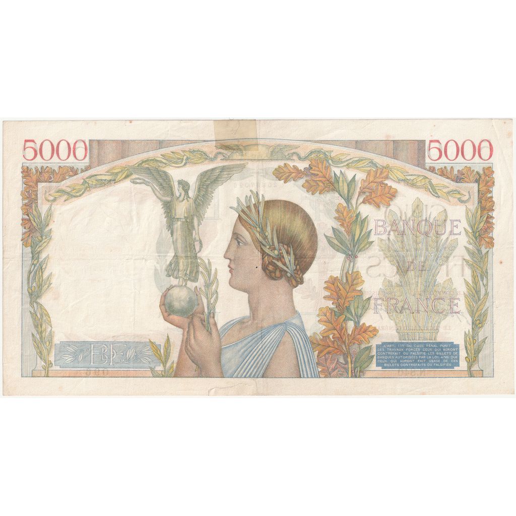 France, 5000 Francs, 1939-01-19, N.840, VF(30-35)