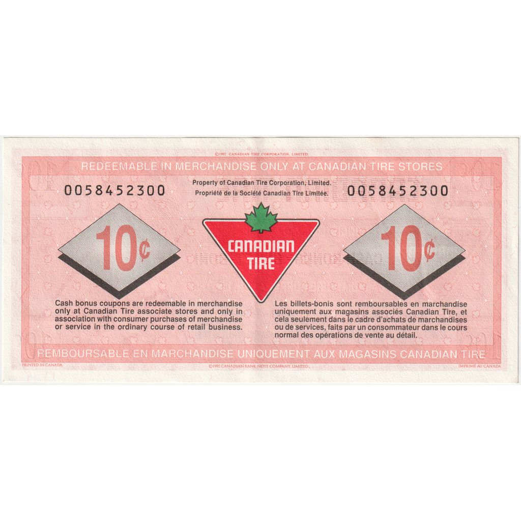 Canada, 10 Cents, CANADIAN TIRE PUB, NEUF