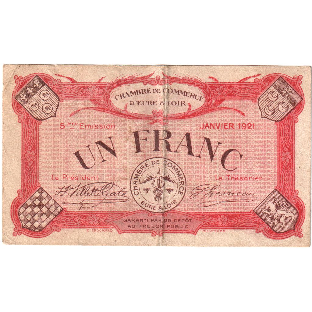 Frankrijk, 1 Franc, 01-1921, SPL, Pirot:45-13