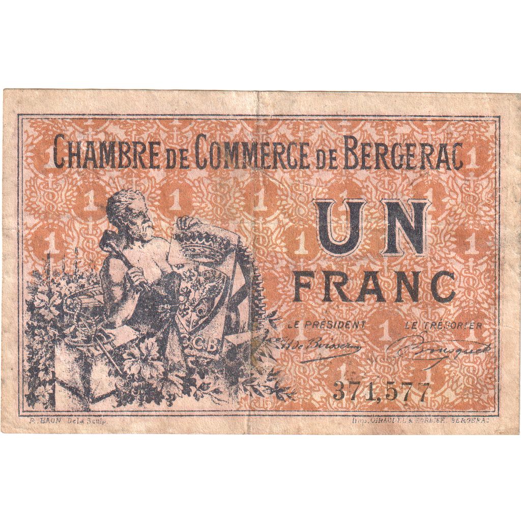 France, 1 Franc, 1921-09-10, 371577, VF(20-25), Pirot:24-40
