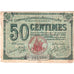 Banknot, Francja, Rochefort-sur-Mer, 50 Centimes, 1920, AU(50-53), Pirot:107-17