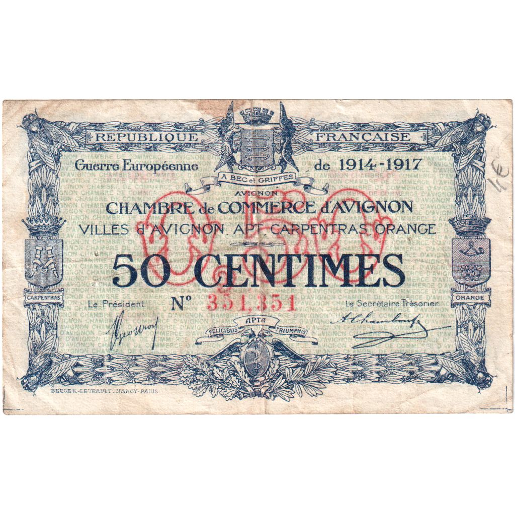 France, 50 Centimes, 1915-08-11, 351,351, TTB, Pirot:18-1