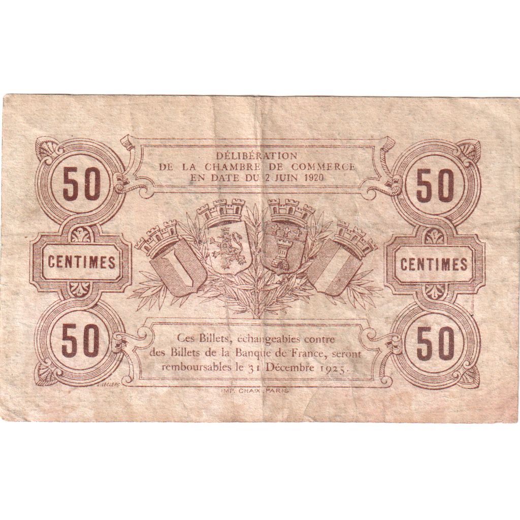 França, 50 Centimes, 1920-06-02, 712,679, EF(40-45), Pirot:22-1