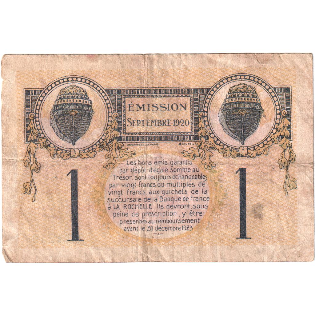 Francja, 1 Franc, 1920-9, Série F 033,259, EF(40-45), Pirot:66-9