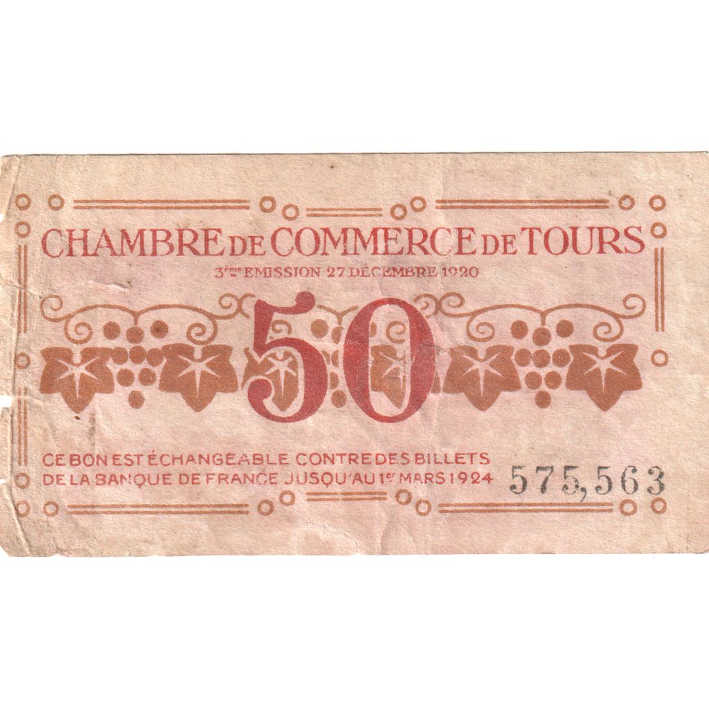 France, 50 Centimes, 1920-12-27, 575,563, EF(40-45), Pirot:123-6