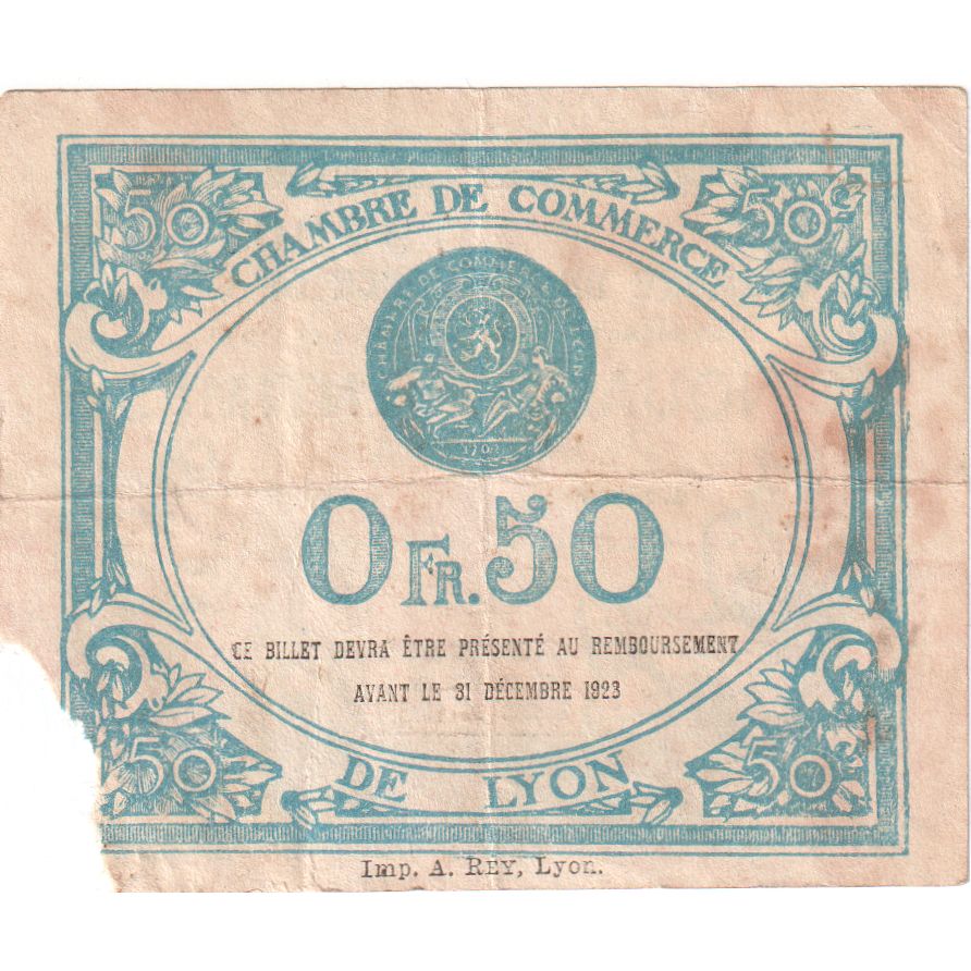 Francja, Lyon, 50 Centimes, 1920-09-09, 794901, VG(8-10), Pirot:077.04