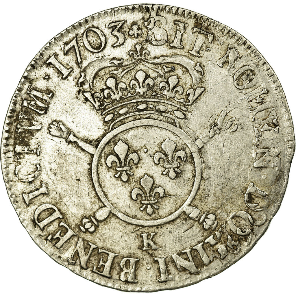 Coin, France, Louis XIV, 1/2 Écu aux insignes, 1/2 ECU, 43 Sols, 1703