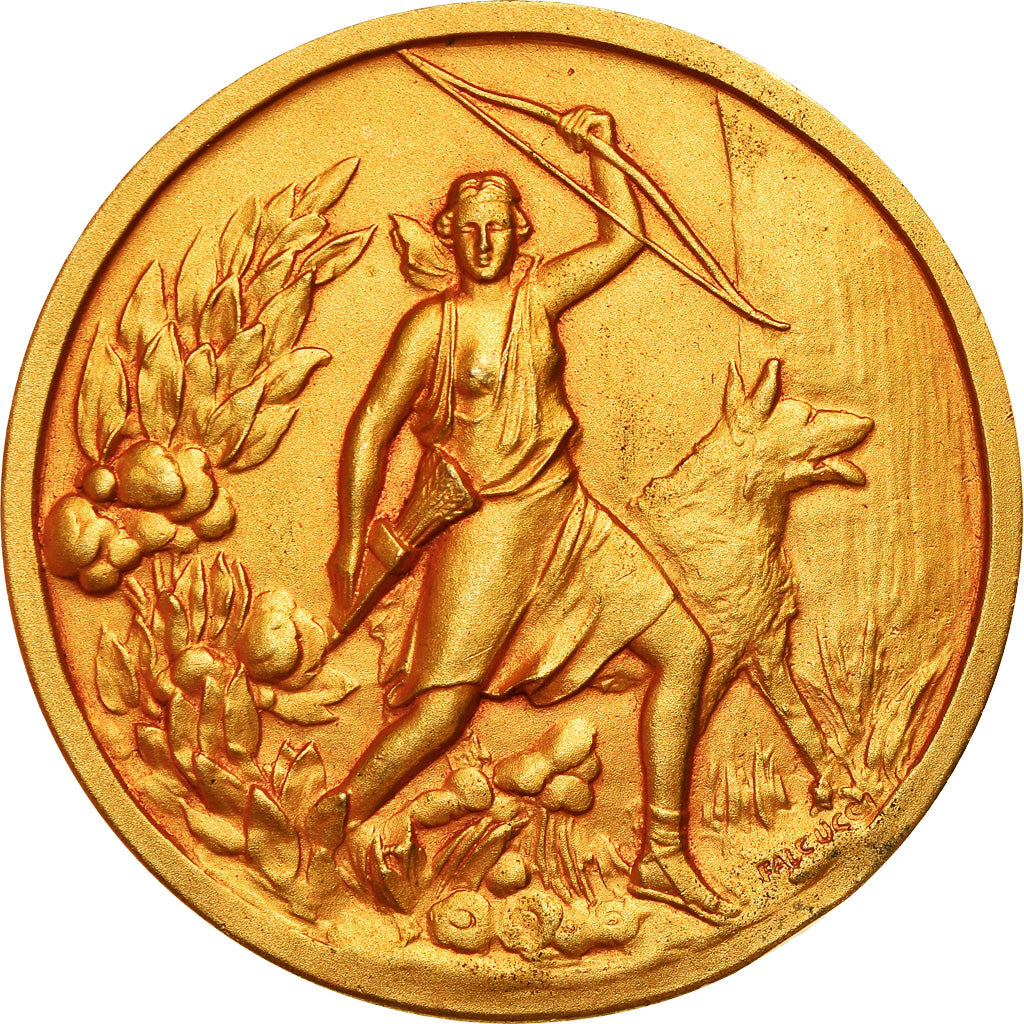 Monaco, Medal, Société Canine de Monaco, Falcucci, AU(55-58), Gilt Bronze
