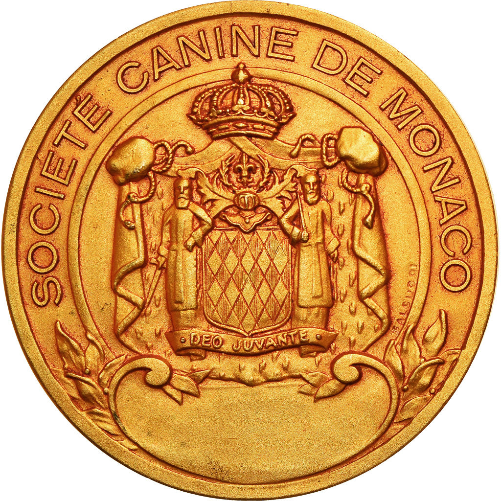 Monaco, Medal, Société Canine de Monaco, Falcucci, AU(55-58), Gilt Bronze