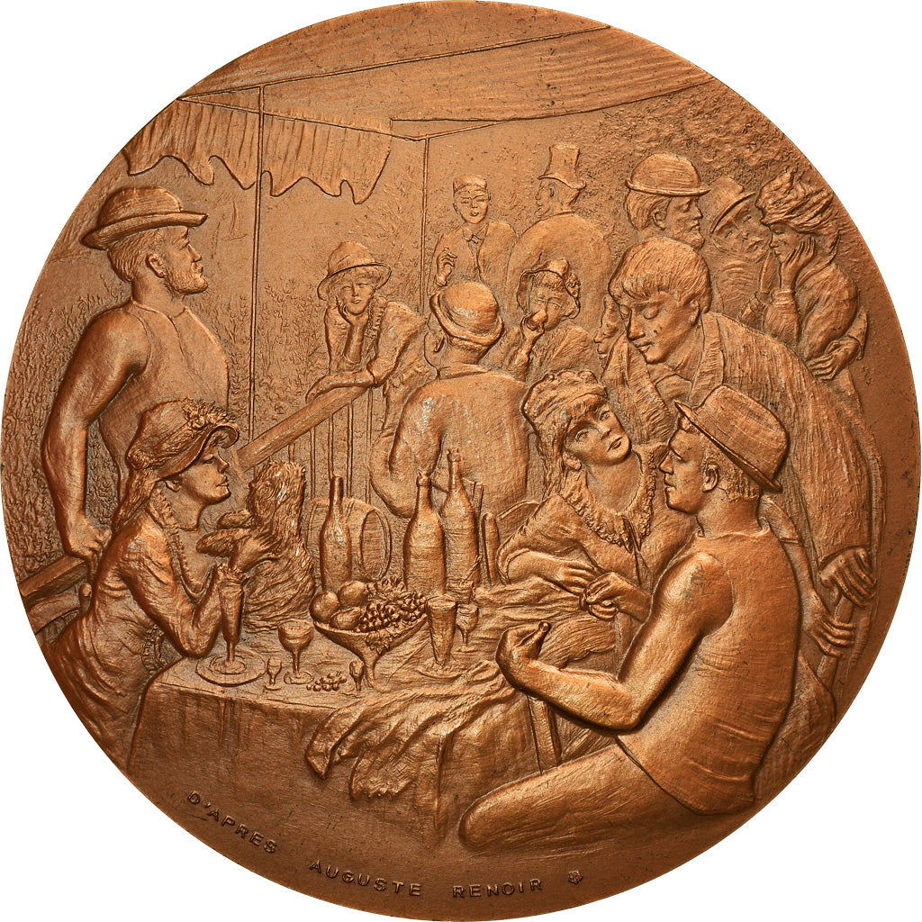 Frankrijk, Medaille, Peinture, Le Déjeuner des Canotiers, Auguste Renoir, 1977