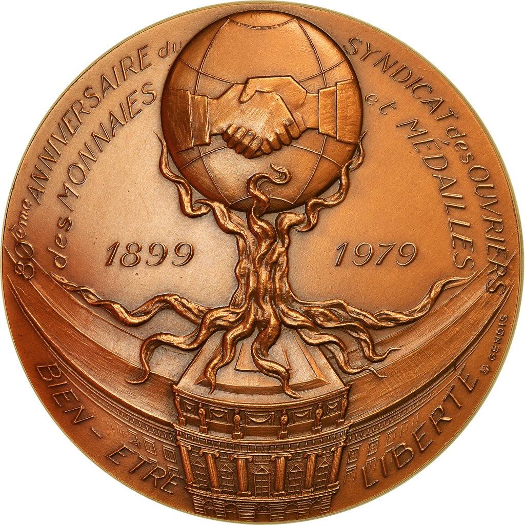 França, Medal, Syndicat des Ouvriers des Monnaies et Médailles, 1980, Gedalge