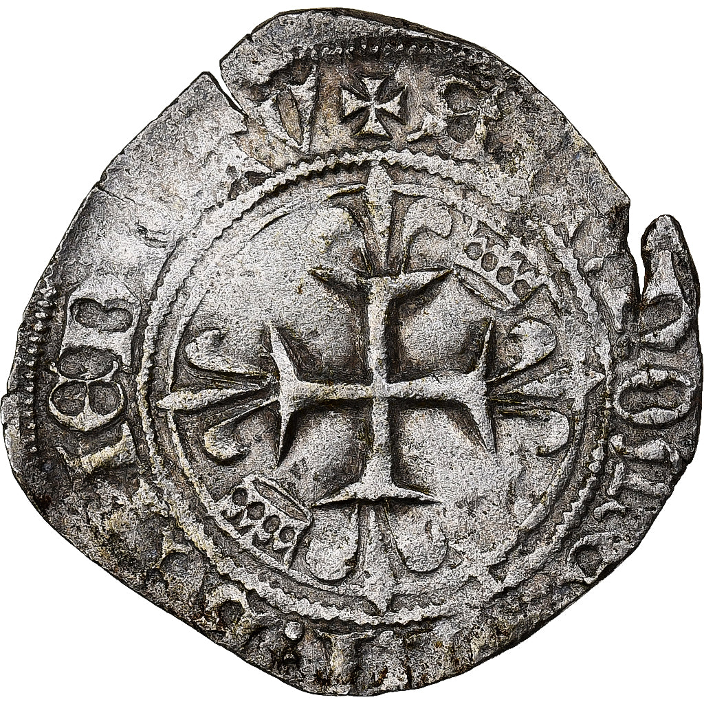 France, Charles VI, Florette, 1417-1422, Châlons-sur-Marne, Silver, VF(30-35)