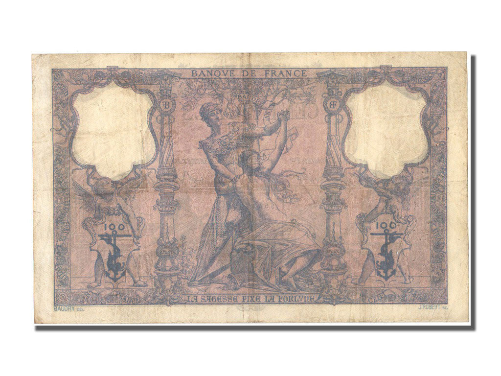 Biljet, Frankrijk, 100 Francs, 100 F 1888-1909 ''Bleu et Rose'', 1897