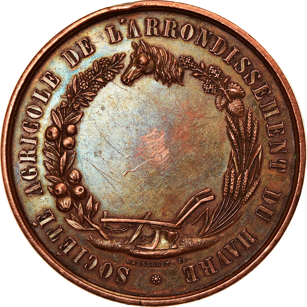 France, Médaille, Société Agricole du Havre, Massonnet, SUP, Cuivre