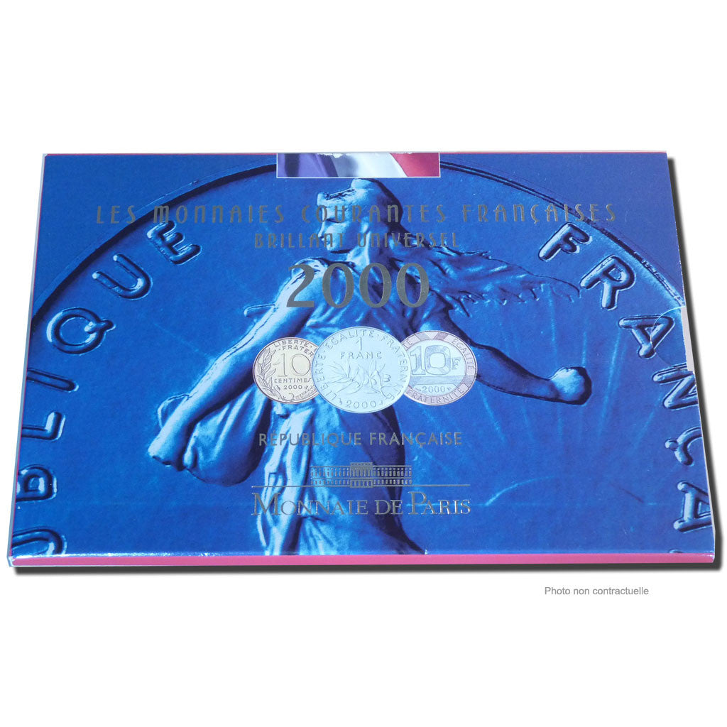 Coin, France, Set, 2000, Paris, MS(65-70), Gadoury:page 288