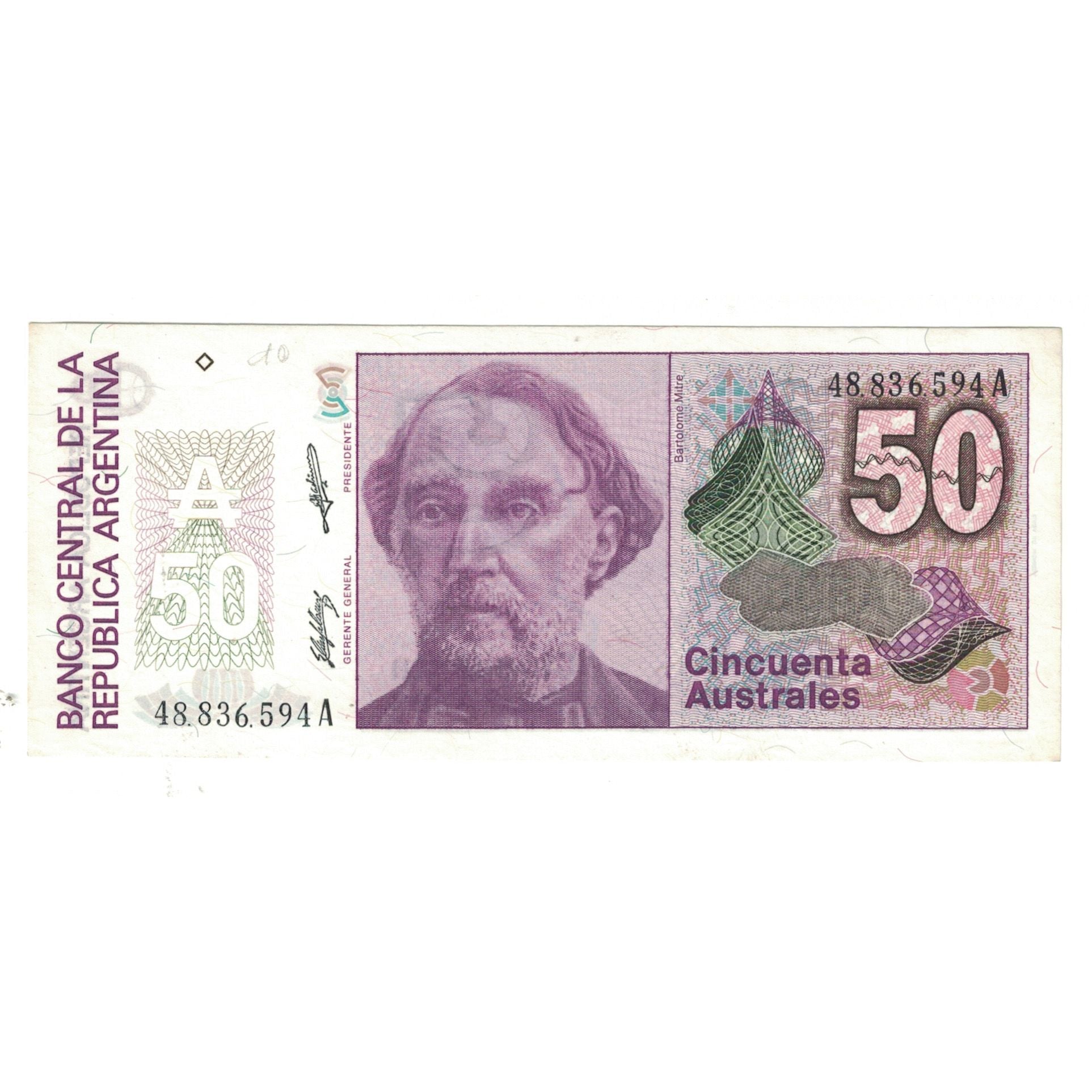 Geldschein, Argentinien, 50 Australes, 1986-1989, KM:326a, VZ