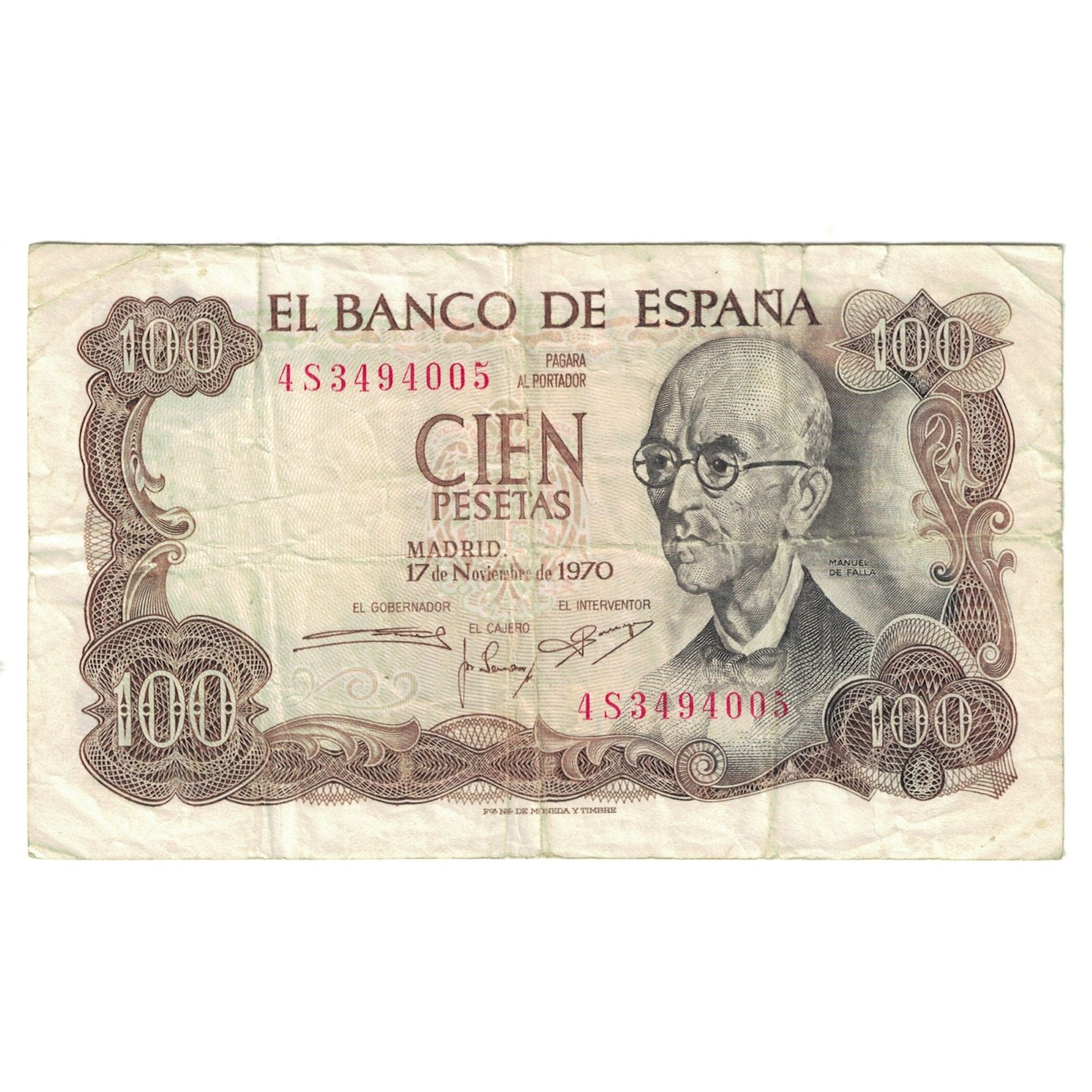 Banknot, Hiszpania, 100 Pesetas, 1970, 1970-11-17, KM:152a, VF(30-35)