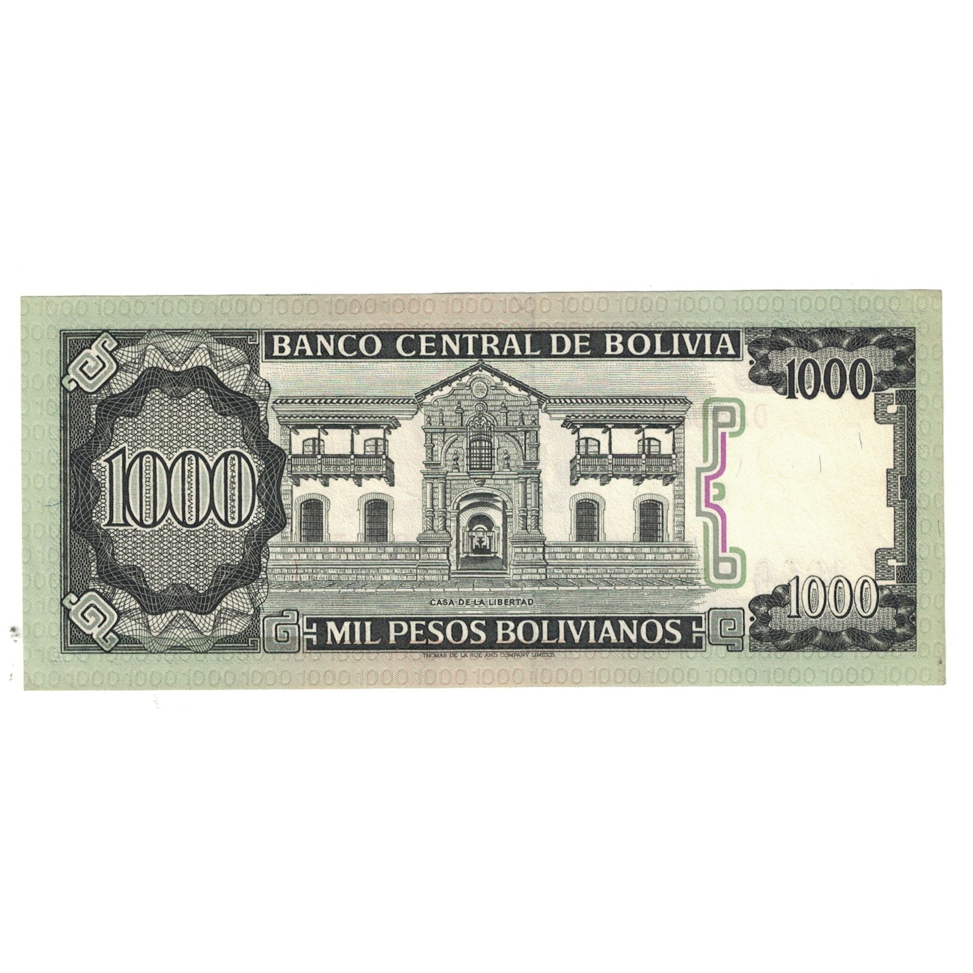 Geldschein, Bolivien, 1000 Pesos Bolivianos, 1982, 1982-06-25, KM:167a, UNZ-