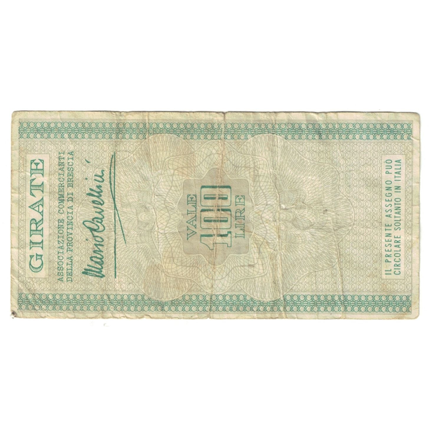 Banconote, Italia, 100 Lire, 1977, 1977-08-01, Banca Provinciale Lombarda, MB