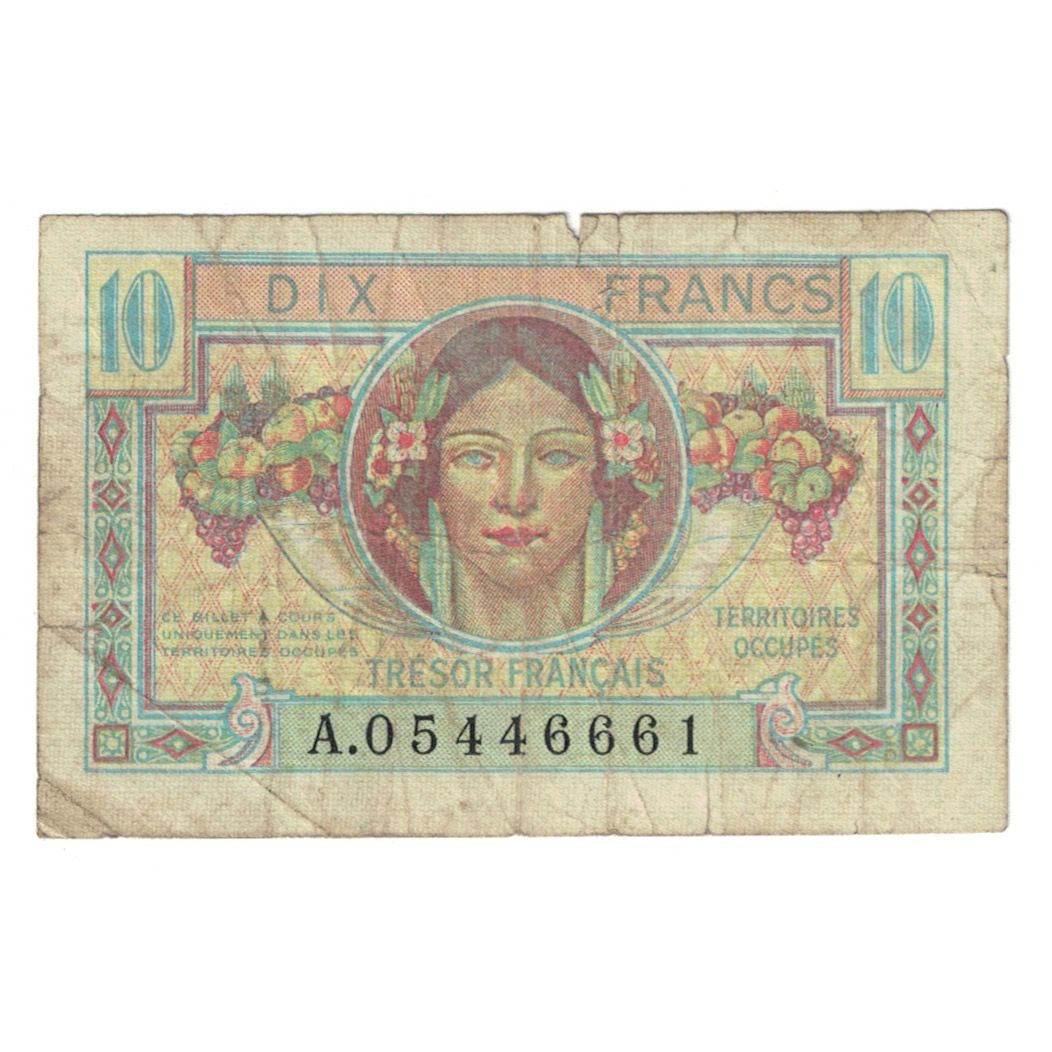 France, 10 Francs, 1947 French Treasury, 1947, A.05446661, VF(20-25)