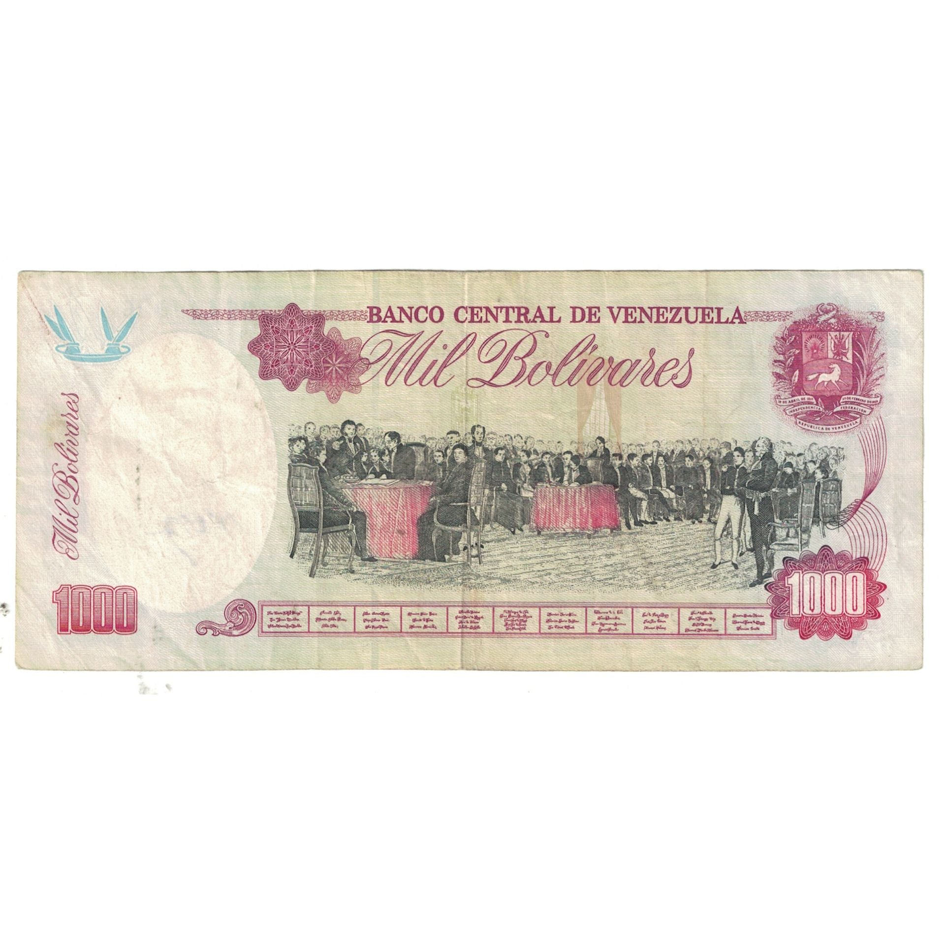 Banknote, Venezuela, 1000 Bolivares, 1995, 1995-06-05, KM:76b, VF(20-25)