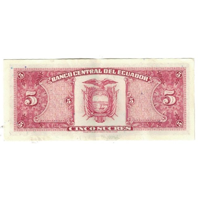Banknote, Ecuador, 5 Sucres, 1988-11-22, KM:120A, EF(40-45)