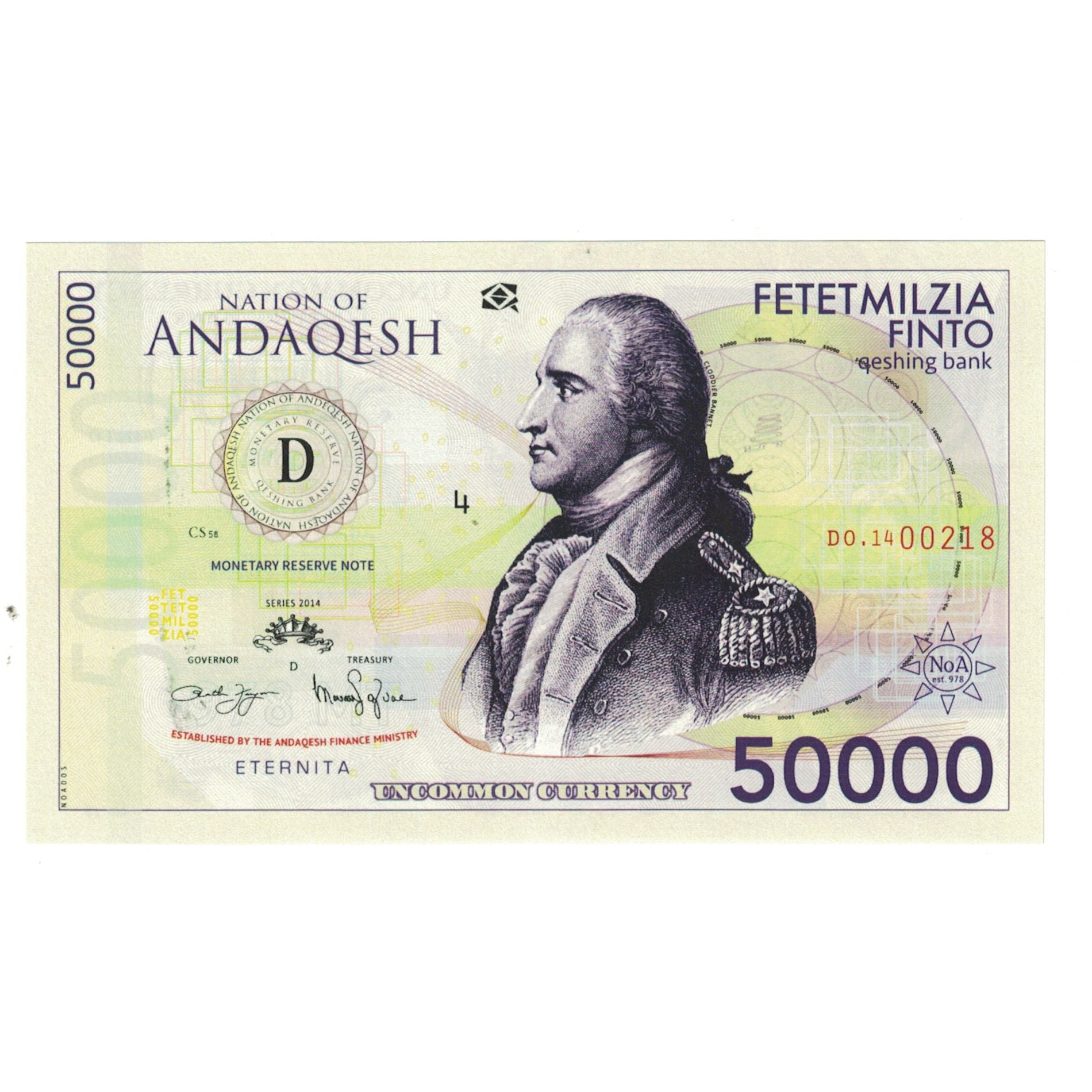 Biljet, Ander, 50000 FINTO NATION OF ANDAQESH, NIEUW