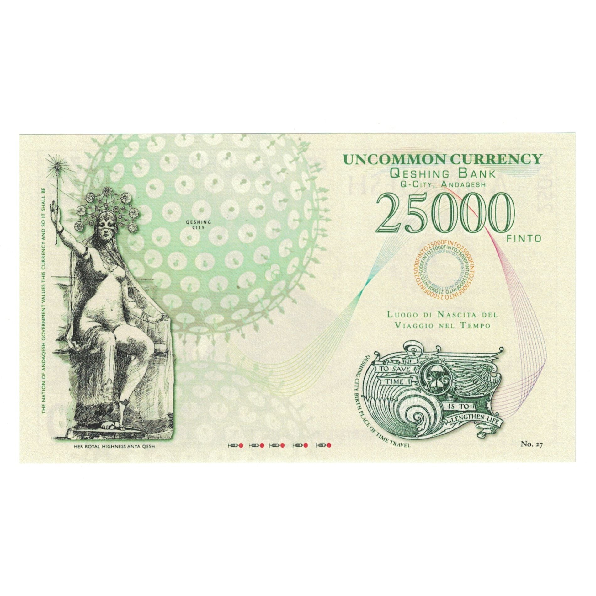 Biljet, Ander, 25000 FINTO ANDAQUESH TOURIST BANKNOTE, NIEUW