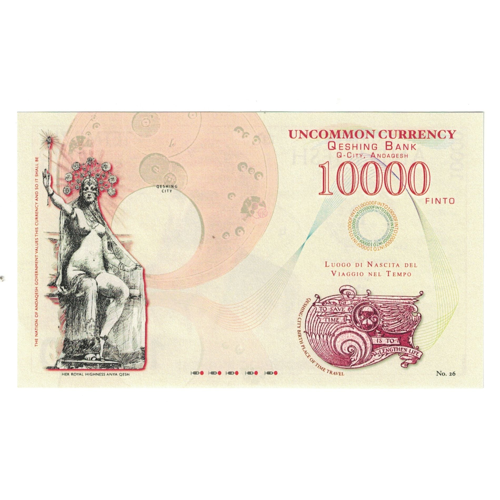 Banknote, Other, 10000 FINTO NATION OF ANDAQESH TOURIST BANKNOTE, UNC(65-70)