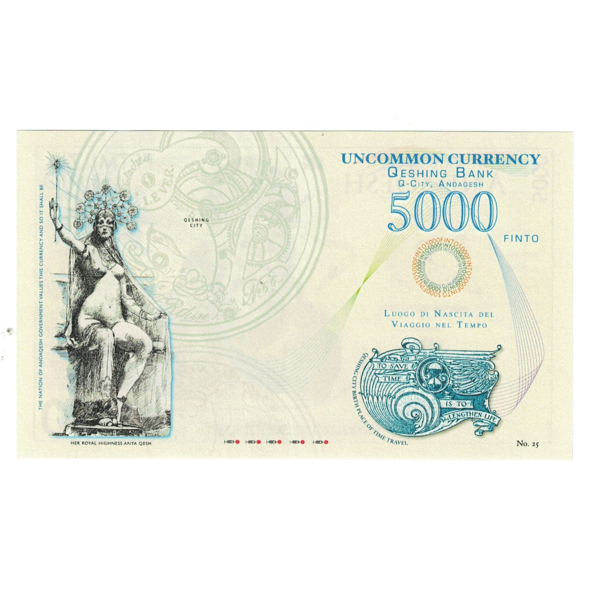 Biljet, Ander, 5000 FINTO NATION OF ANDAQUESH TOURIST BANKNOTE, NIEUW