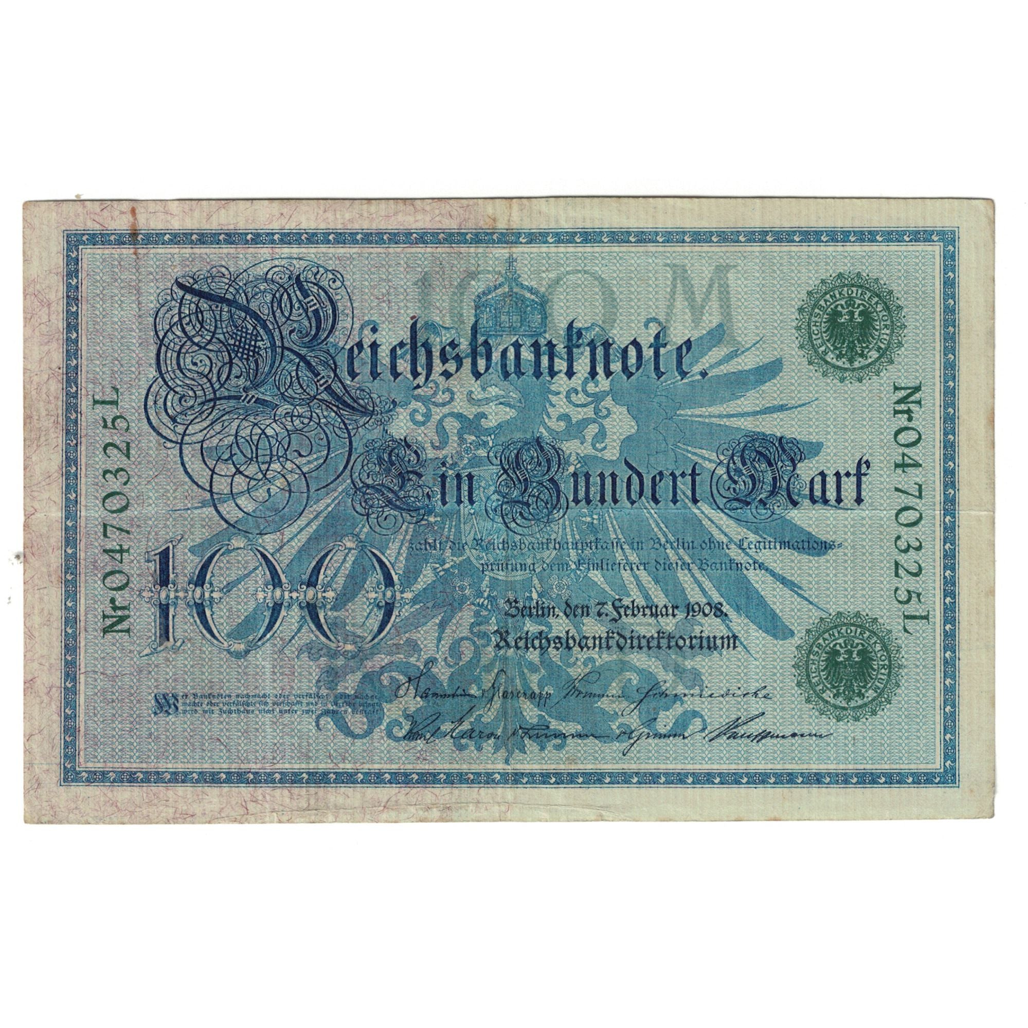 Banknote, Germany, 100 Mark, KM:34, EF(40-45)