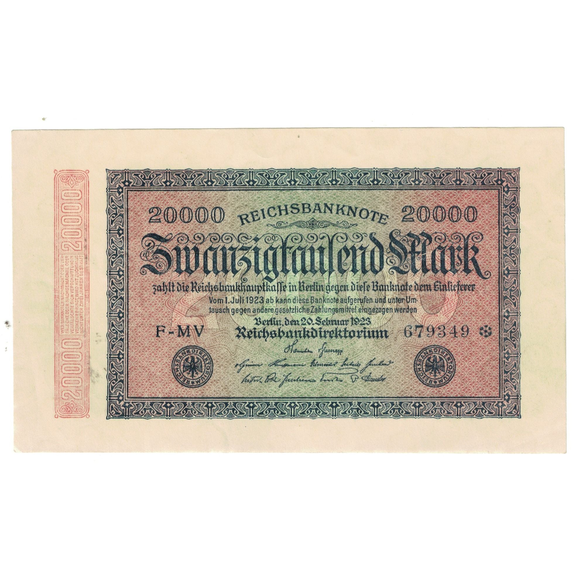 Banknote, Germany, 20,000 Mark, 1923, 1923-09-20, KM:85a, AU(55-58)