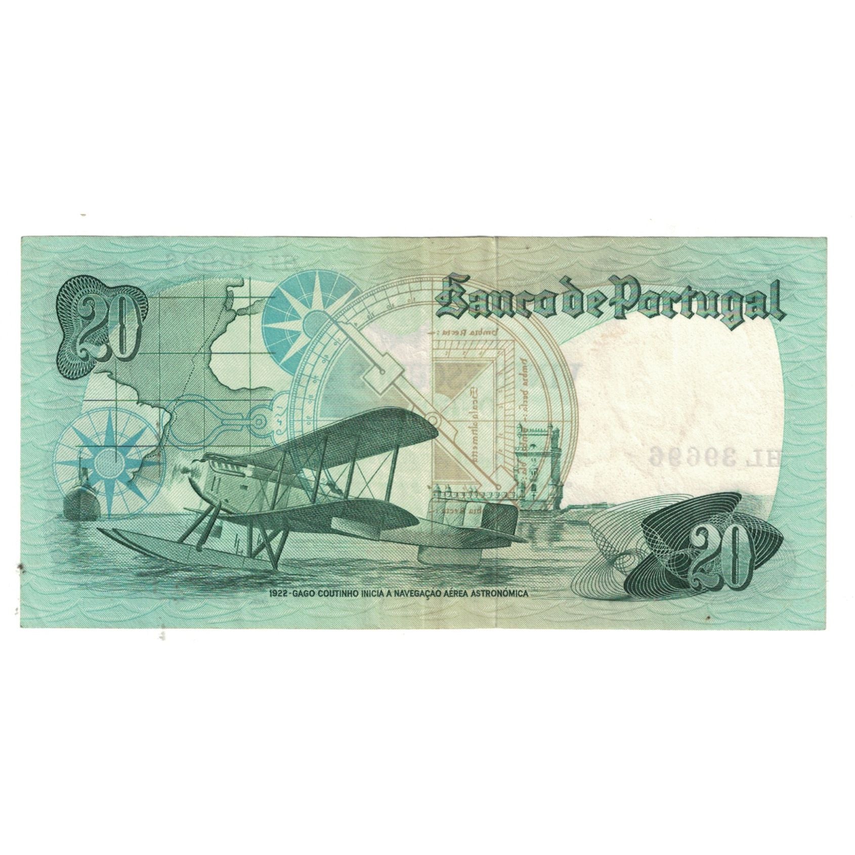 Geldschein, Portugal, 20 Escudos, 1978, 1978-09-13, KM:176a, VZ