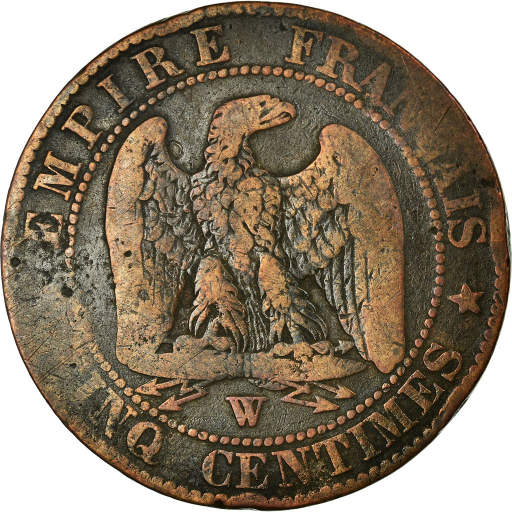 Monnaie, France, Napoleon III, Napoléon III, 5 Centimes, 1857, Lille, B+