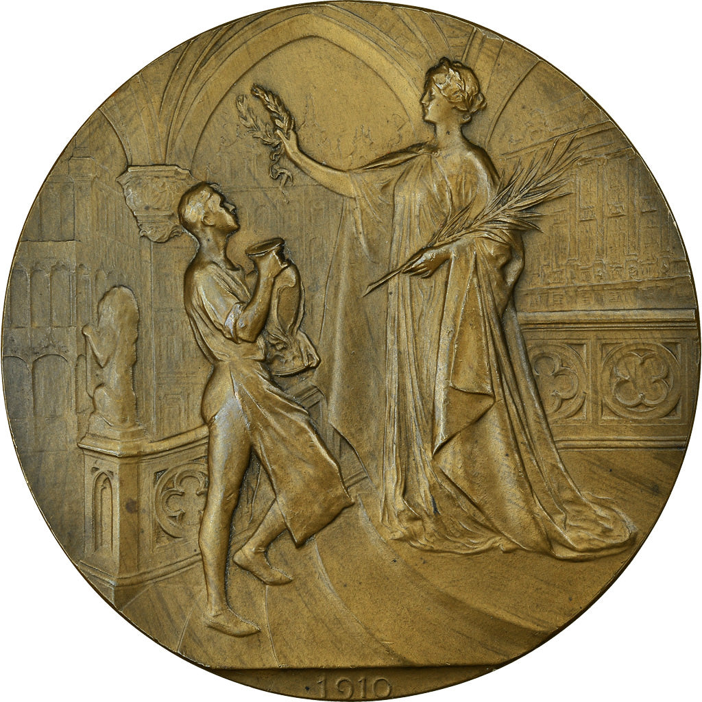 België, Medaille, Exposition Universelle de Bruxellles, 1910, Devreese, PR
