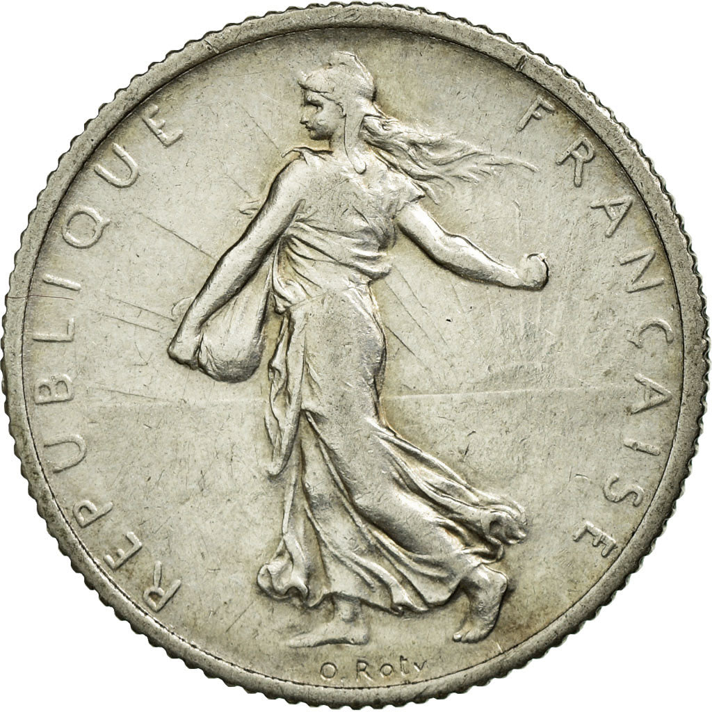 Coin, France, Semeuse, Franc, 1909, AU(50-53), Silver, Gadoury:467